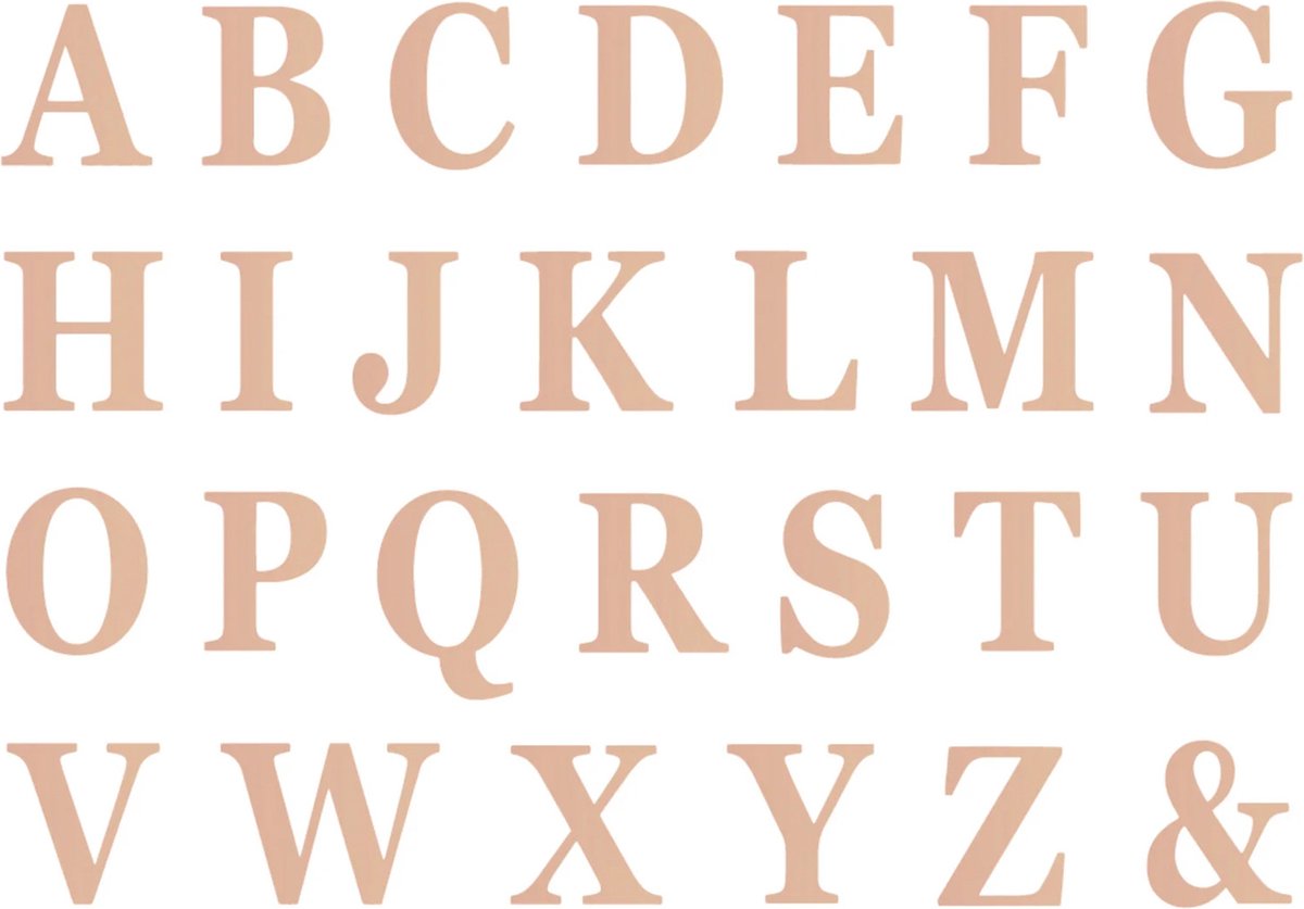 CHAKS - 48 plakletters roségoud 13,5 cm