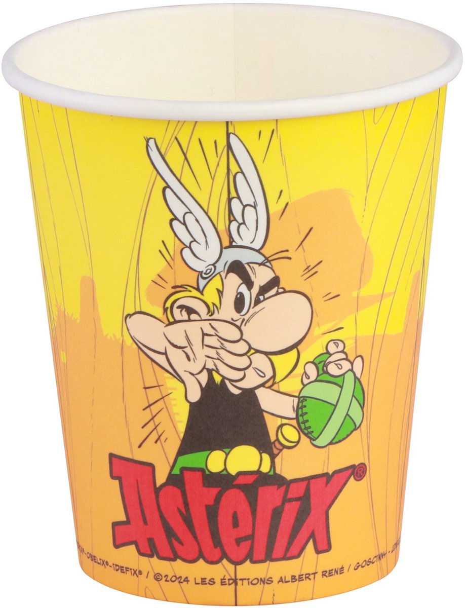 CHAKS - 8 Asterix papieren bekertjes van 250 ml