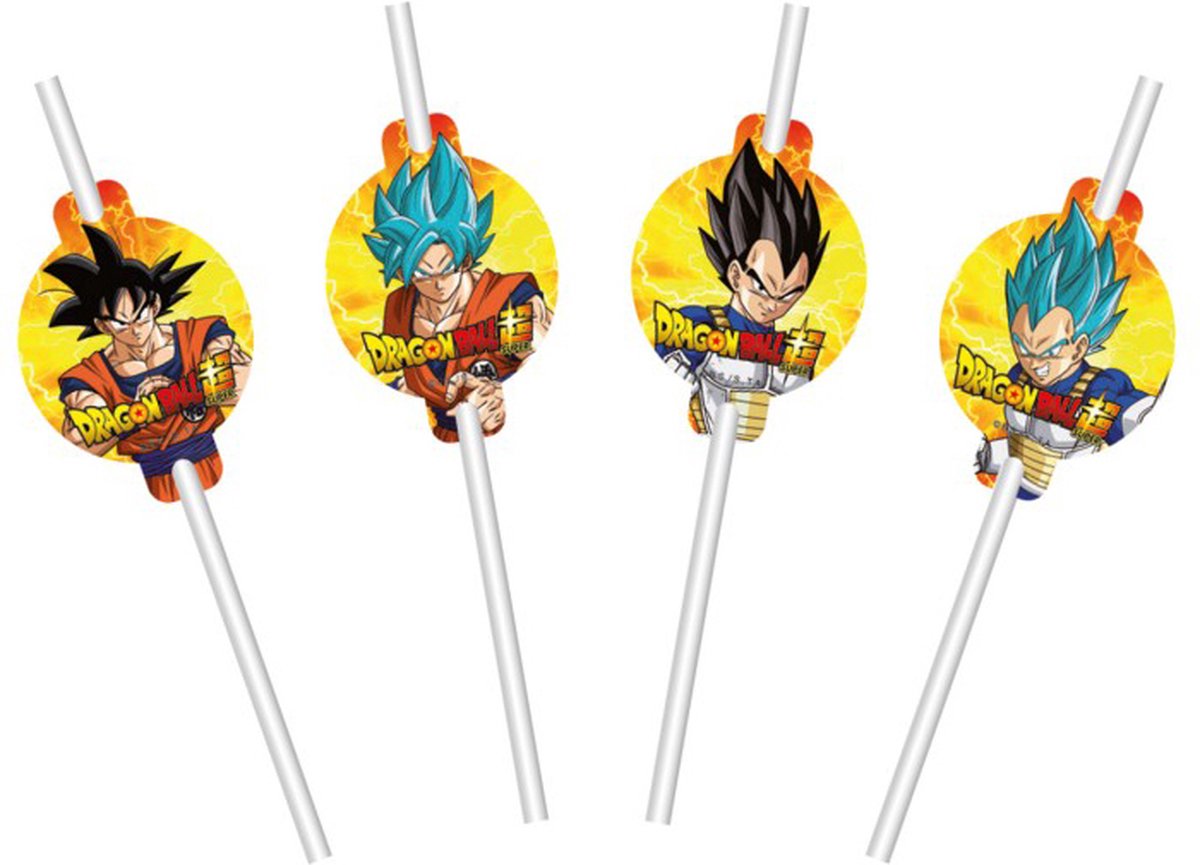 CHAKS - 8 Dragon Ball Z papieren rietjes met medaillons