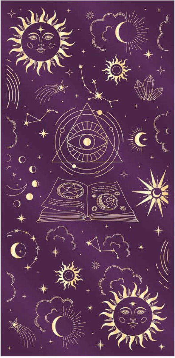 CHAKS - Mystieke paars tafelloper met gouden patronen