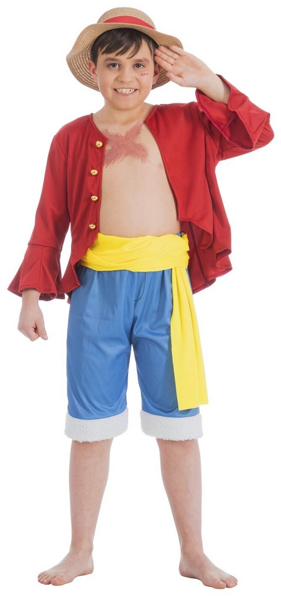 CHAKS - Volwassen One Piece Luffy-kostuum - XL (190 cm)