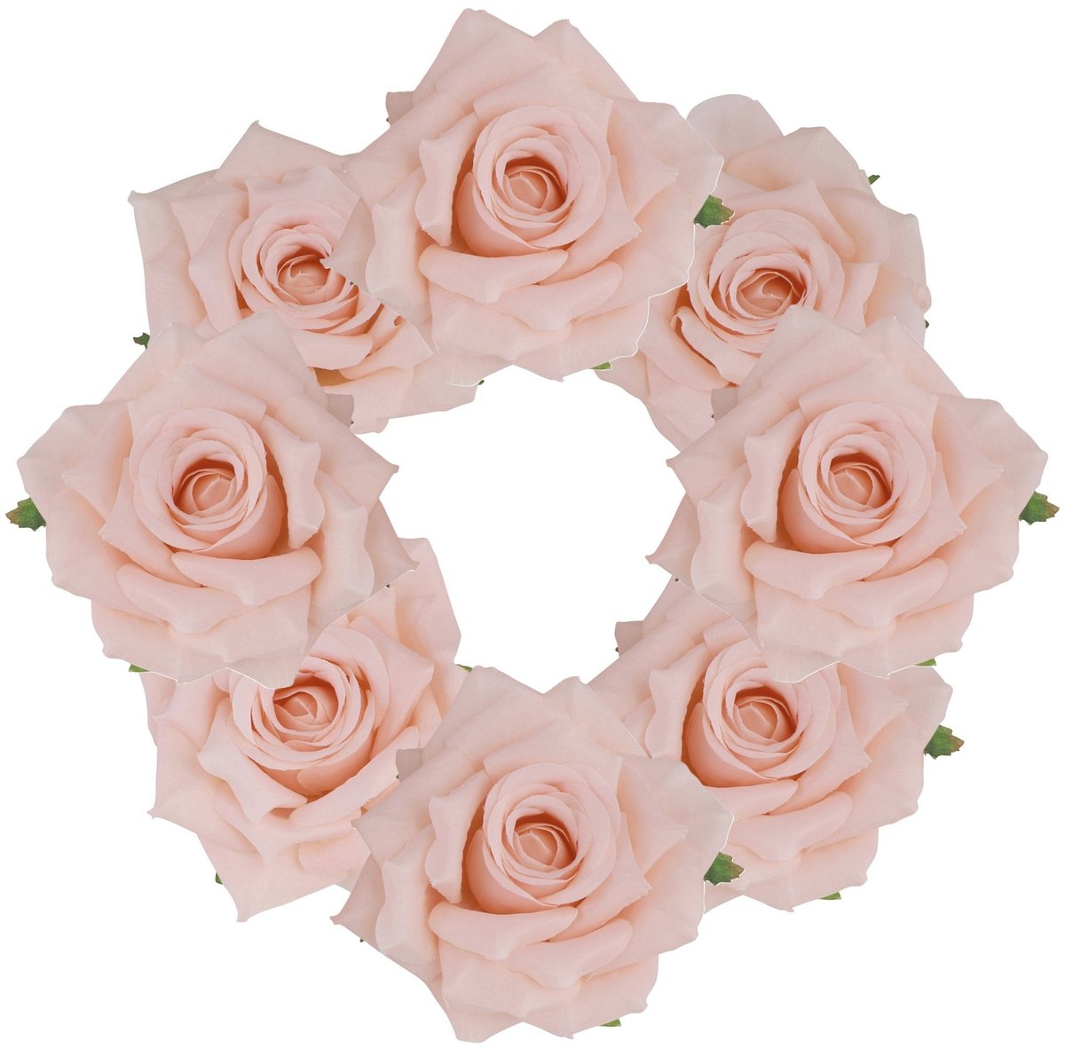 Chaks Decoratie rozen set - 2x - kunststof - 4 stuks - perzik - 9,5 x 5,5 cm - bruiloft decoratie