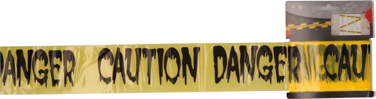 Markeerlint/afzetlint - Caution Danger - 9M - geel/zwart - kunststof