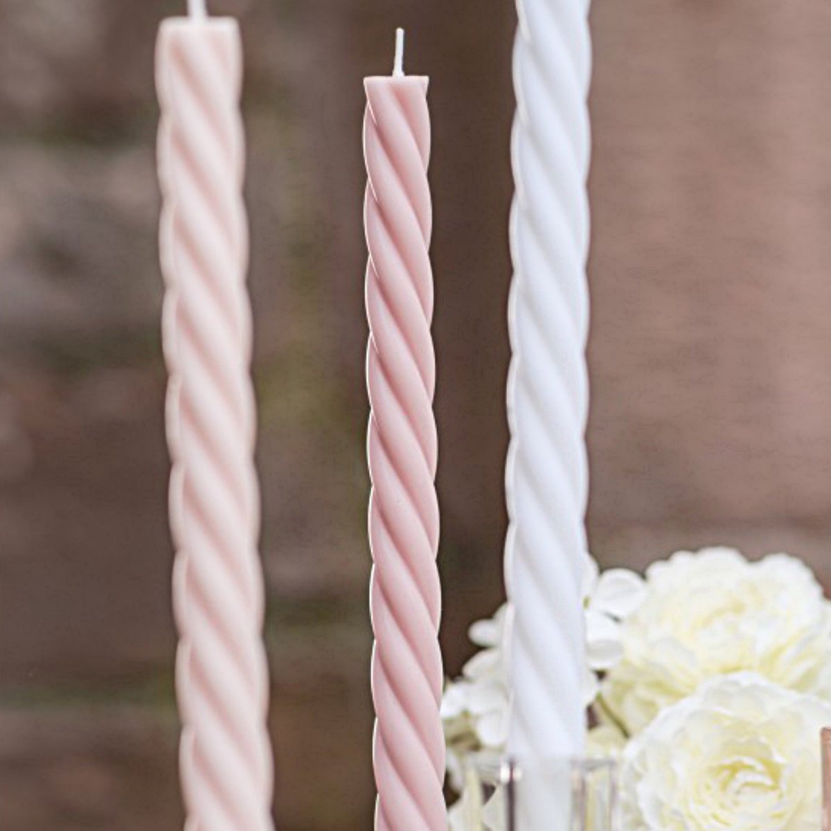 Spiraalkaarsen - Oudroze