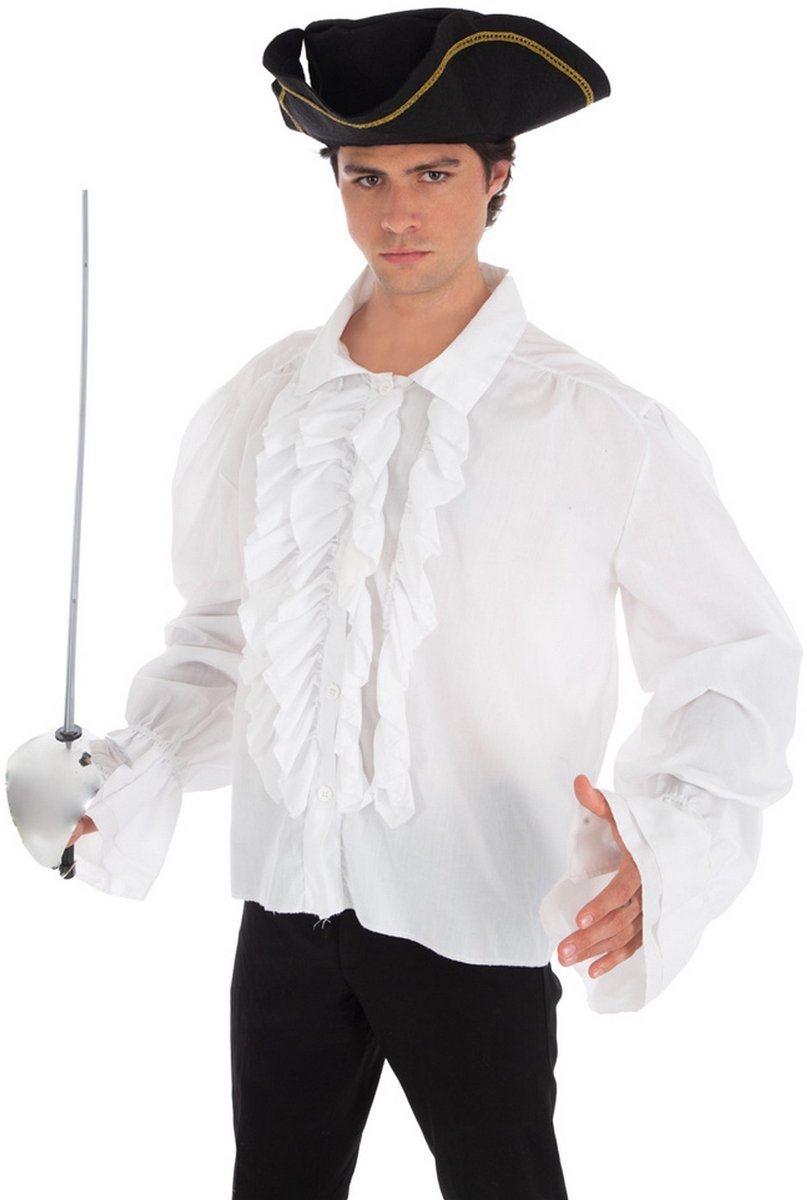 Witte Piraten Blouse Met Rouches Man