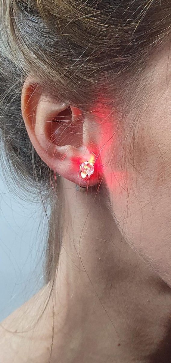 CHIAMAX-LED-oorbellen-knopjes-2 stuks-nieuwjaar-rood