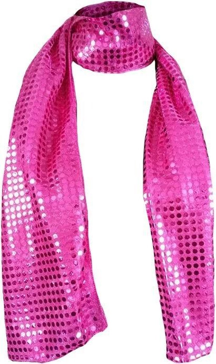Pailletten sjaal - disco sjaal - party - feest - pink