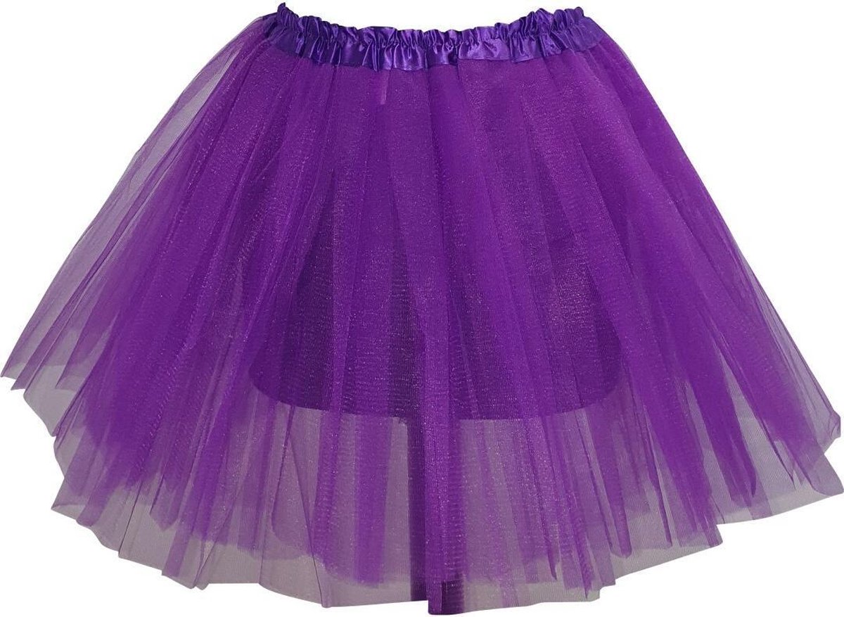 Tutu – dames – petticoat – 40 cm - tule rokje – paars  - 3 lagen - musical - verjaardag - sinterklaas – kerstmis – carnaval – ballet - ballerina