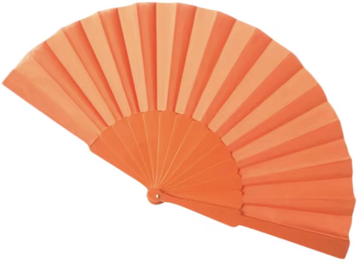 CHPN - Oranje waaier - Handwaaier - Festival waaier - Hand waaier - Verkoeling - Wapperen - Oranje - Inklapbaar