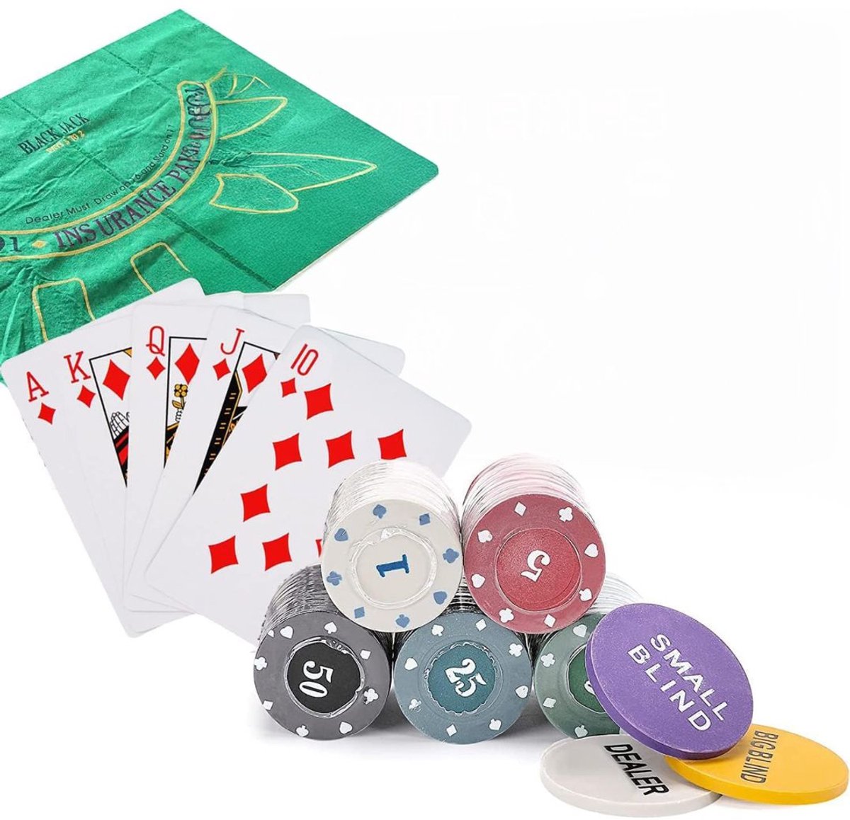 CLVP® Pokerset - Pokersets - Pokermat - Pokertafel met Chips