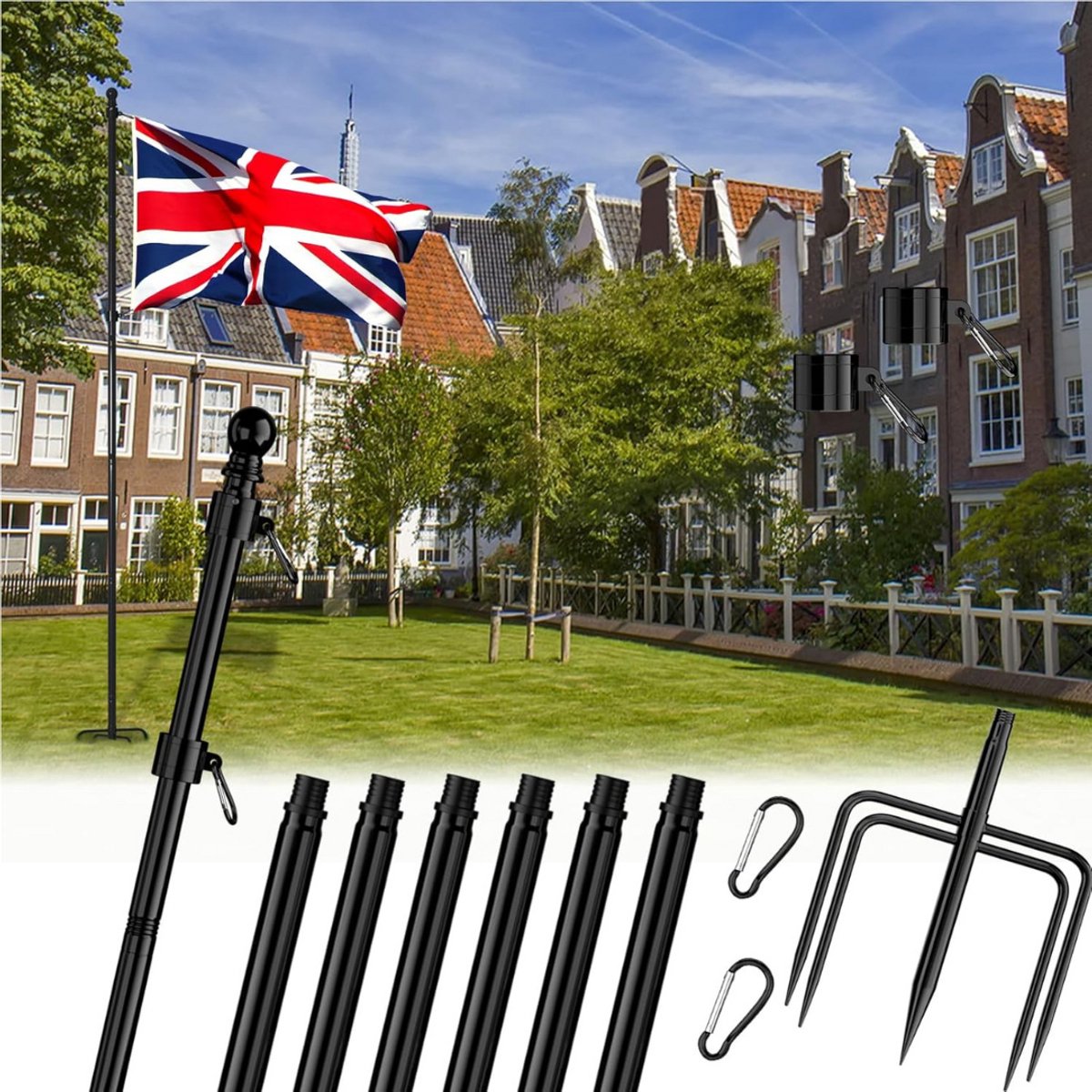 CLVP® Vlaggenmast - Vlaggenstok voor aan Huis - Vlaggenmasthouder