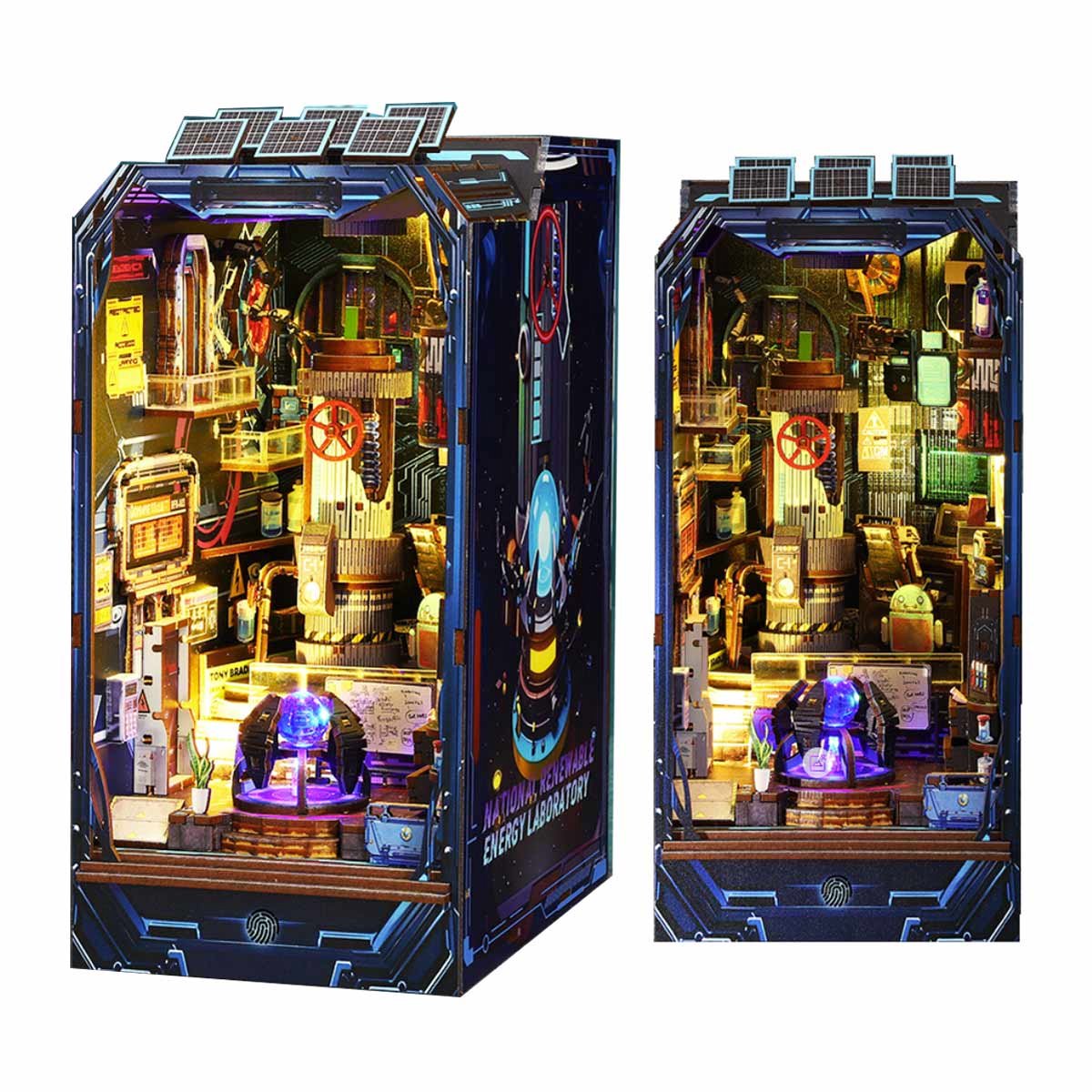 DIY Book Nook Kit-met muziekdoos & LED & Sensor - Energie Wetenschapslaboratorium - houten modelbouw- DIY miniatuur poppen huis- doe-het-zelf houten poppenhuis kit -puzzel huis model bouwsets, thuis, boekenplank decor