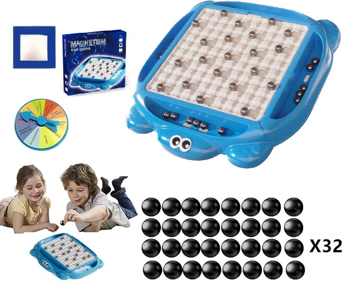 Magnetisch schaakspel-met 32 schaakstukken & schildpaddenbord-magneetspel- schaakbordspel- magnetisch schaakspel- magnetische schaakstenen-draagbaar schaakbordfeest voor familiebijeenkomsten