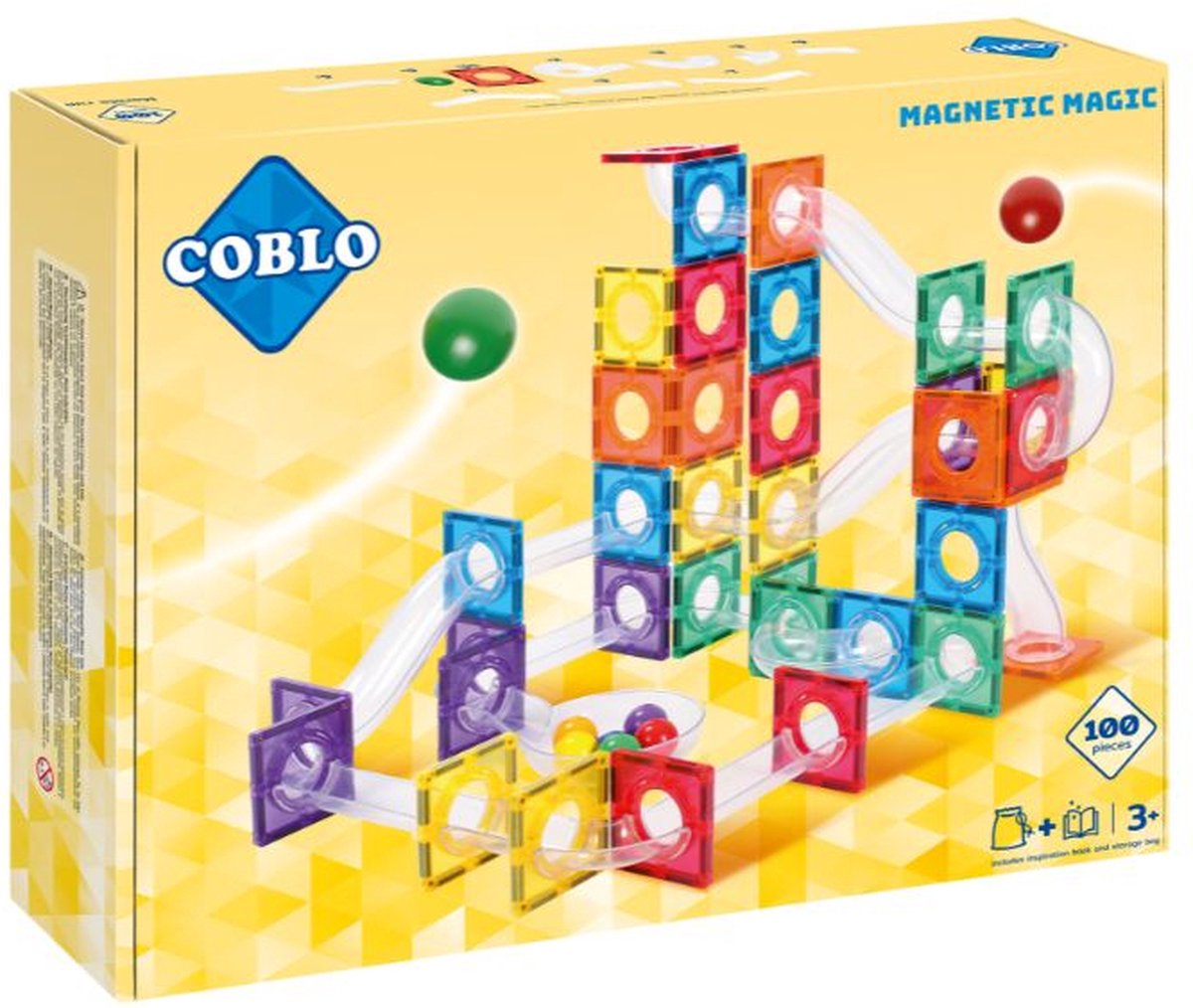Coblo Knikkerbaan - Magnetisch speelgoed - 100 onderdelen - Constructie speelgoed