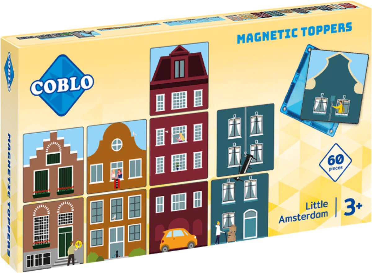 Coblo Magneet Toppers Little Amsterdam 60 stuks -Magnetisch speelgoed - Educatief speelgoed - Cadeau kind - Speelgoed 3 jaar t/m 12 jaar