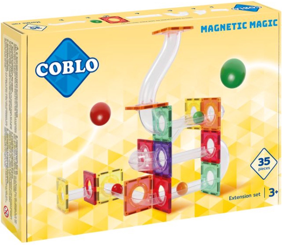 Coblo knikkerbaan uitbreidingsset - Magnetisch speelgoed - 35 onderdelen