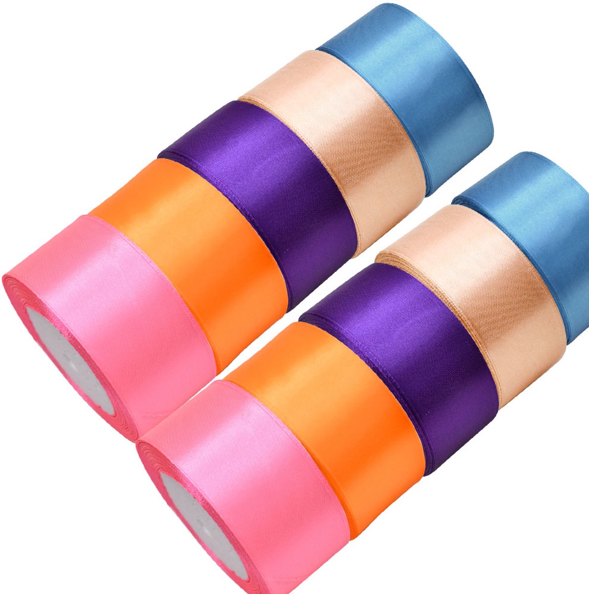 Satijn Lint Set - Extra Breed 4 cm - 5 Kleuren Linten - Cadeaulint - Ribbon - Sierlint – Lintje - Inpaklint - 10 Rollen
