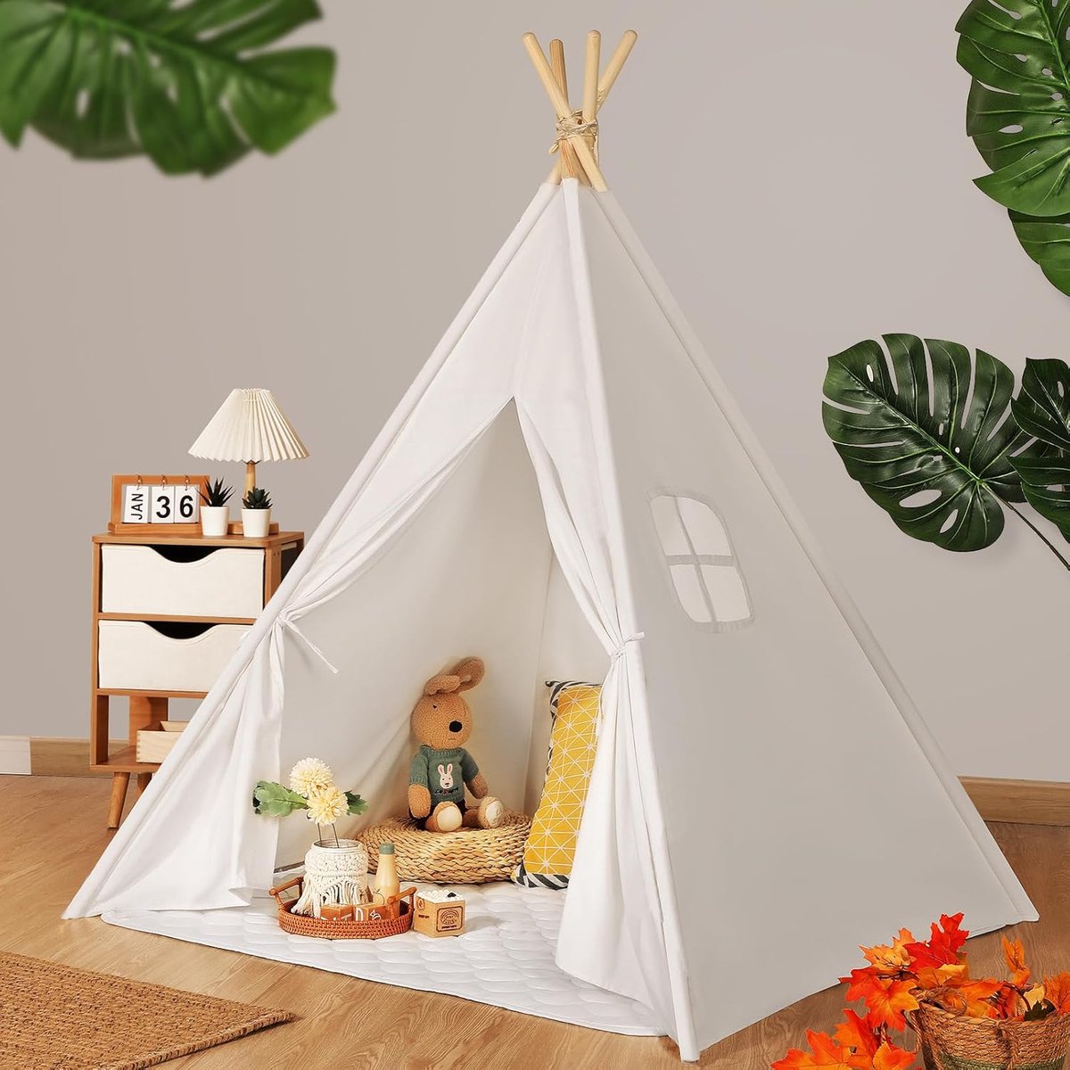   - Indian White - Voor Jongens en Meisjes Vanaf 3 Jaar - Witte   - Voor Binnen en Buiten - Tent -   voor Kinderen