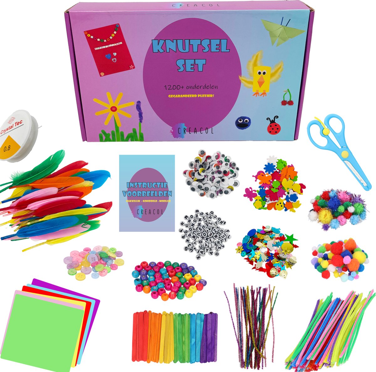 CREACOL Knutselset - Knutselkoffer - Knutselen meisjes - Knutselpakket