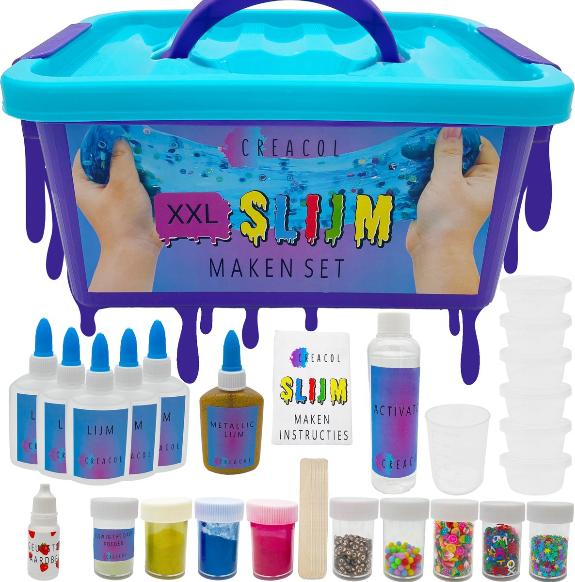 Creacol Slijm set XXL - Glow in the Dark Slime - Slijm maken voor Kinderen - Slijm pakket – Fluffy Slijm