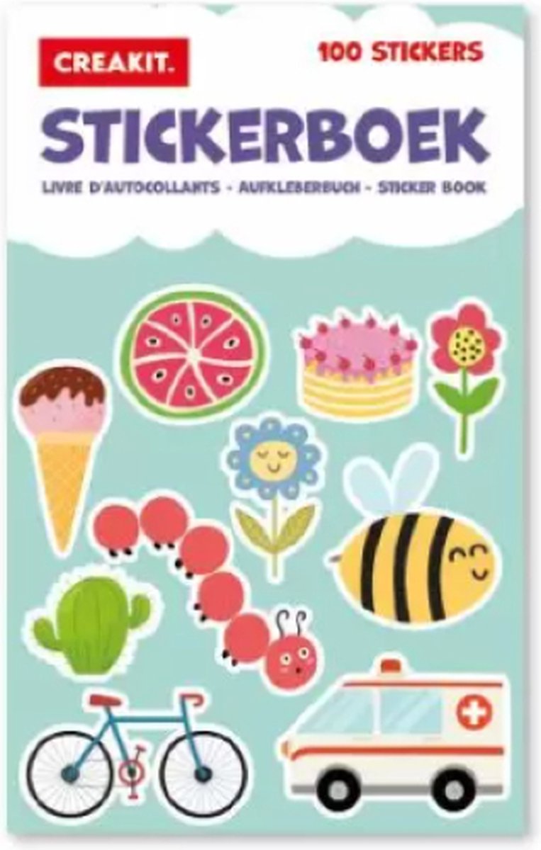 CREAKIT. Stickerboek Dieren – 100 stickers – Stickerboek voor Jongens en Meisjes – Stickervellen – Stickerboek Peuters – 15 x 24 cm