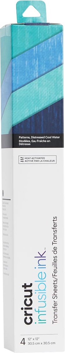 Cricut Infusible Ink Transfervellen met Patroon – Distressed Cool Water (4 vellen)
