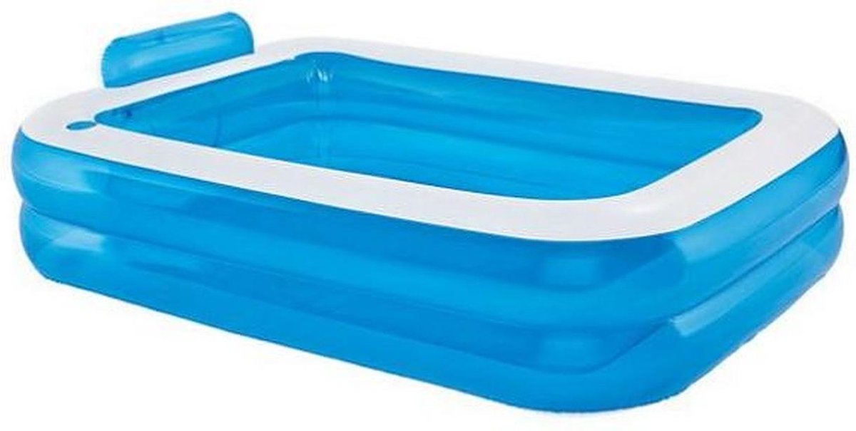 Crivit - Opblaasbaar kinderzwembad - 202 x 151 x 46/60 cm - Incl. reparatiestukje