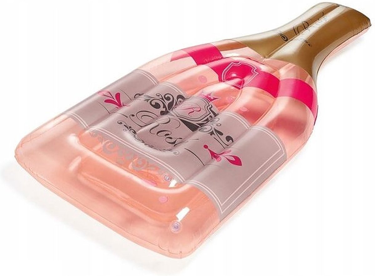 Rose / Champagne / Drankfles zwembad  luchtbed - 190CM - opblaasbaar - decoratie - feestartikel - verjaardag - zwemband