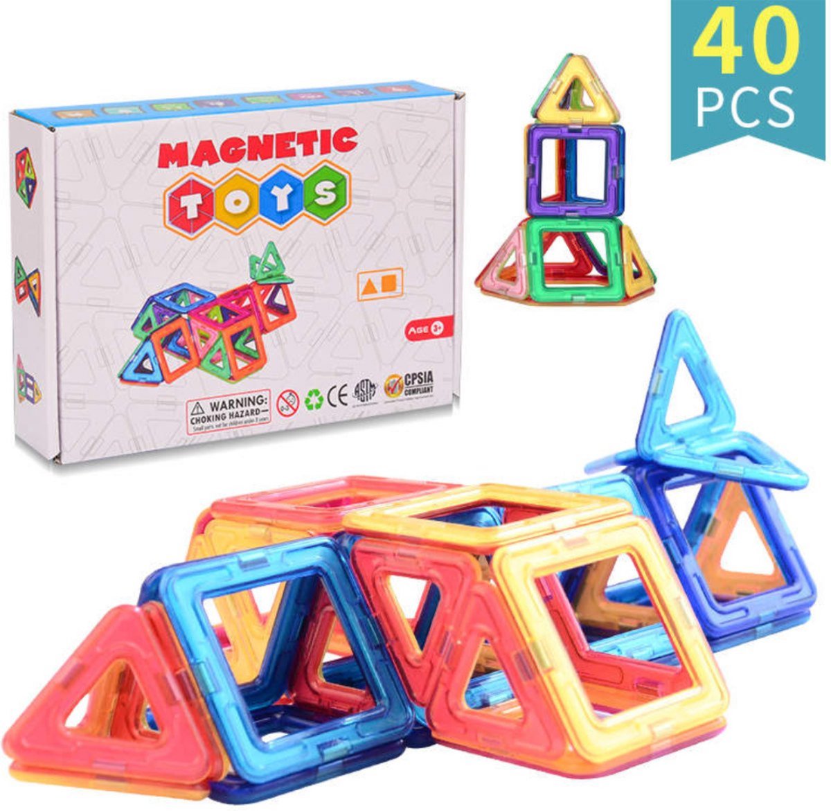 Magnetische Speelgoed - Voordeelset 40 Stuks - Magnetisch Speelgoed - Veilig Voor Kinderen - Magnetisch Speelgoed