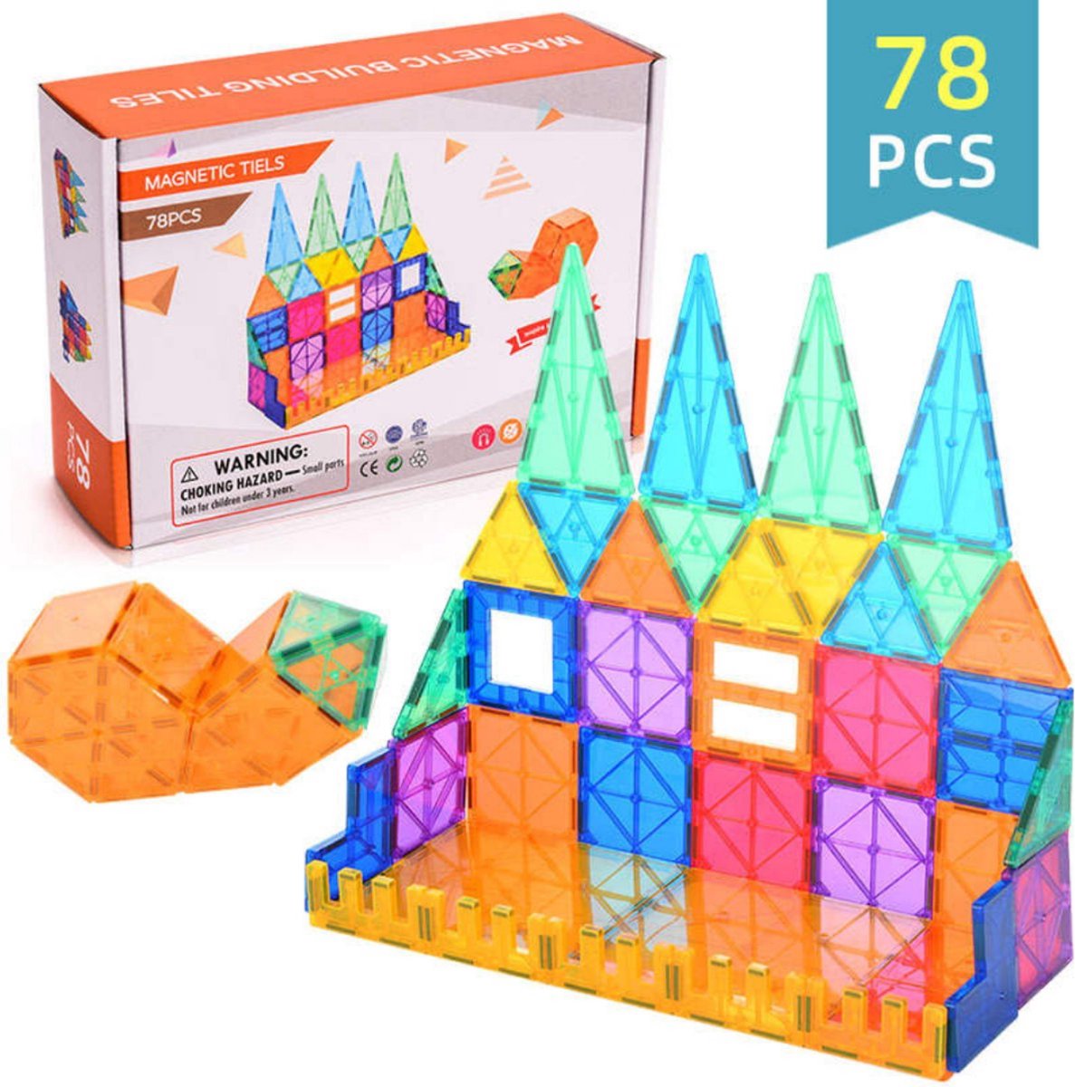 Magnetische Speelgoed - Voordeelset 78 Stuks - Magnetisch Speelgoed - Veilig Voor Kinderen - Magna Tiles - Magnetisch Speelgoed - Extra Groot Magnetisch Speelgoed