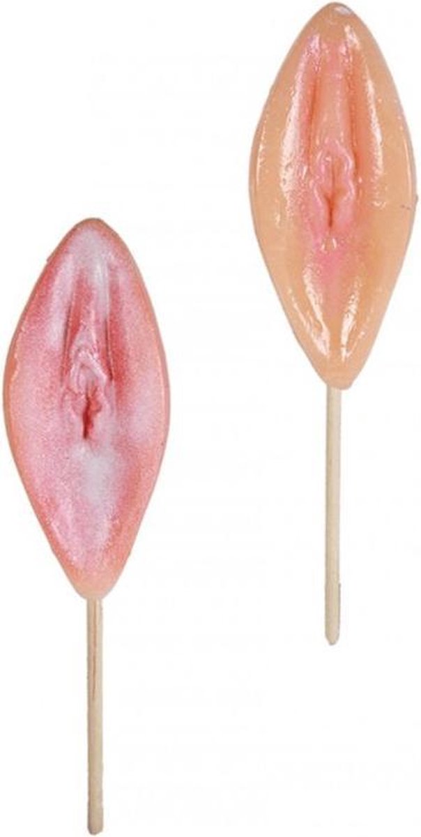 Zoete lolly, vagina, met aardbeiens