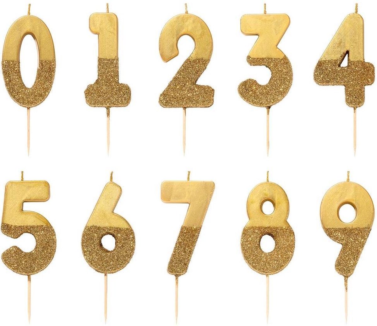   leuke gouden glitter verjaardags cijfer taart kaarsen 0