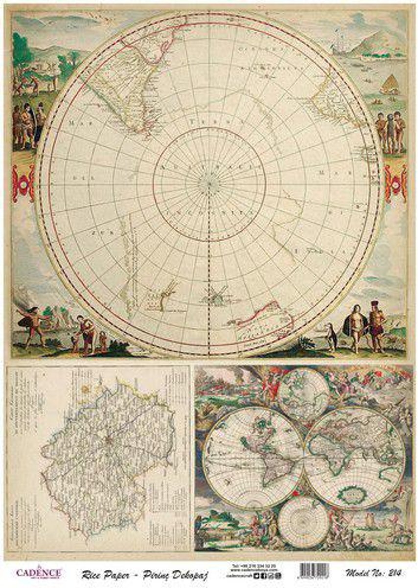 Cadence rijstpapier wereldkaart Model No: 214