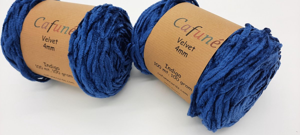 Cafune Velvet - Indigo - 4 mm - Breien - Haken - Weven - per paar