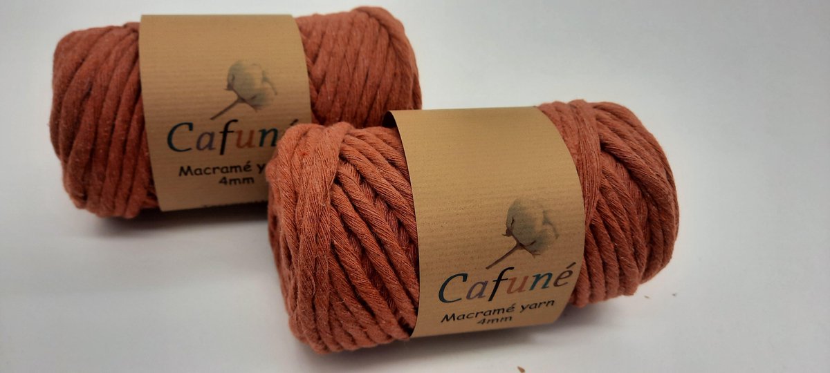 Macrame garen - 4 mm - gerecycled katoen - per 2