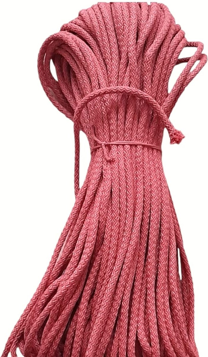 Tress Koord voor DIY   mandje 5-6 mm. -50 mt-1 kg-Gerecycled Katoen-met een naaimachine-Terracotta