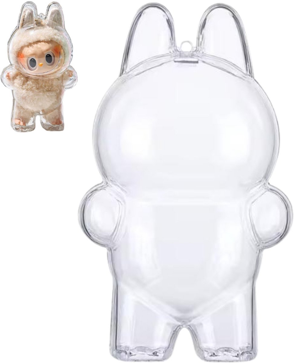 Caimco Beschermhoes voor Labubu – Transparante Cover - Staand - Case - Opbergdoos voor Staande Labubu Pop - Hoesje - (Alleen hoesje geen pop)