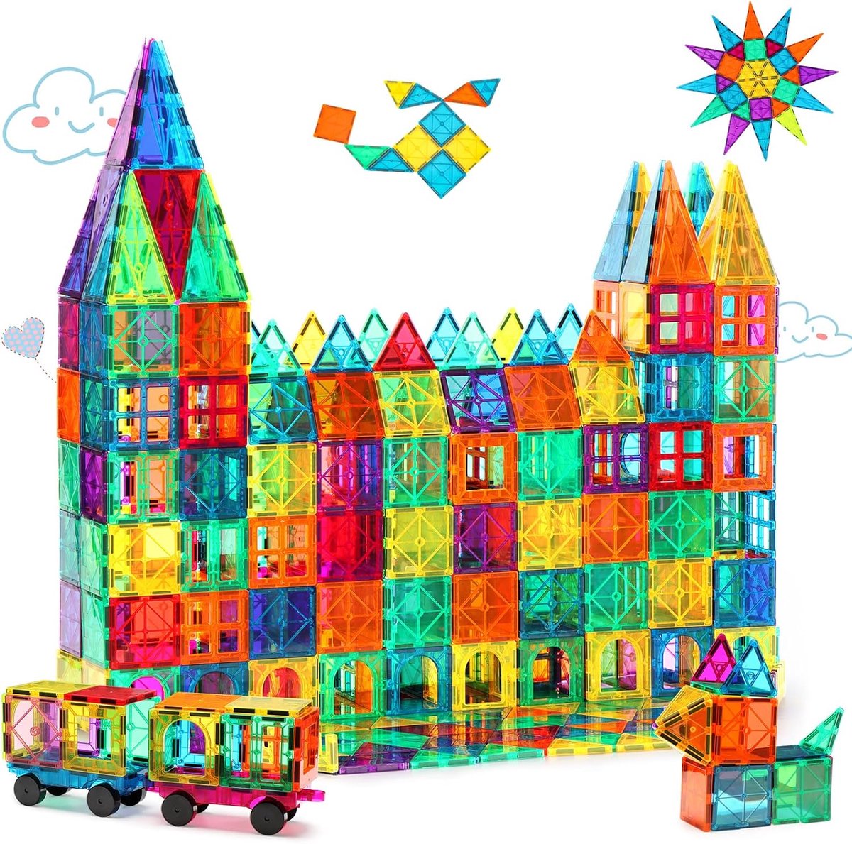 Magnetic Tiles - Magnetisch Speelgoed - 100 stuks - Constructie speelgoed - Magnetische tegels - Speelgoed 3-12 jaar
