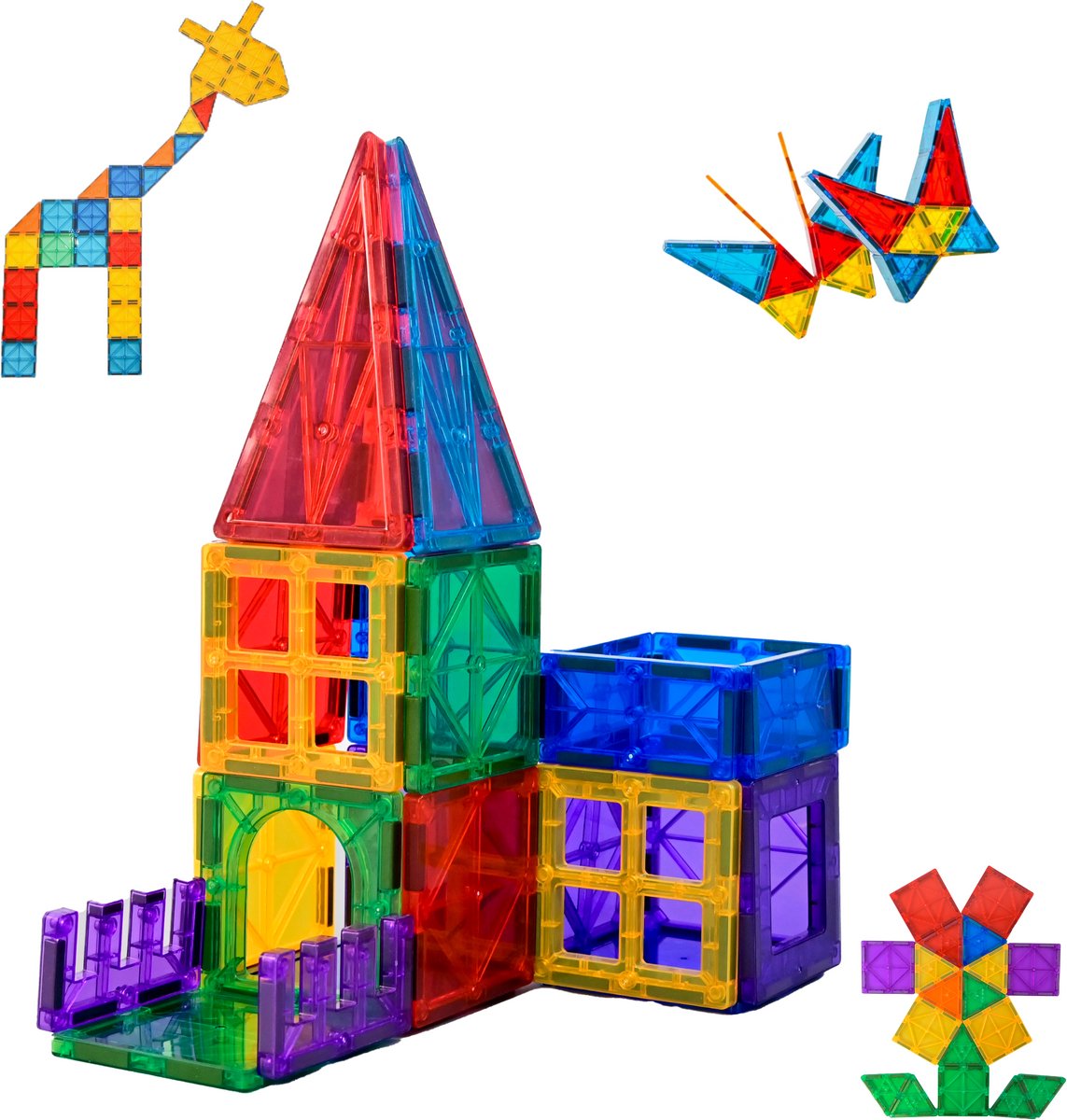 Magnetic Tiles - Magnetisch Speelgoed - 34 stuks - Constructie speelgoed - Magnetische tegels - Speelgoed 3-12 jaar