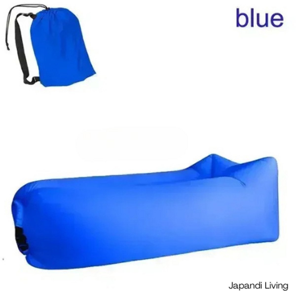 Japandi Living luchtbed - Ligstoel - Opblaasbaar - Donkerblauw - Ligbed - buiten - Tuin - Lig stoel - Luchtbedden - Zwembad - 190x70cm