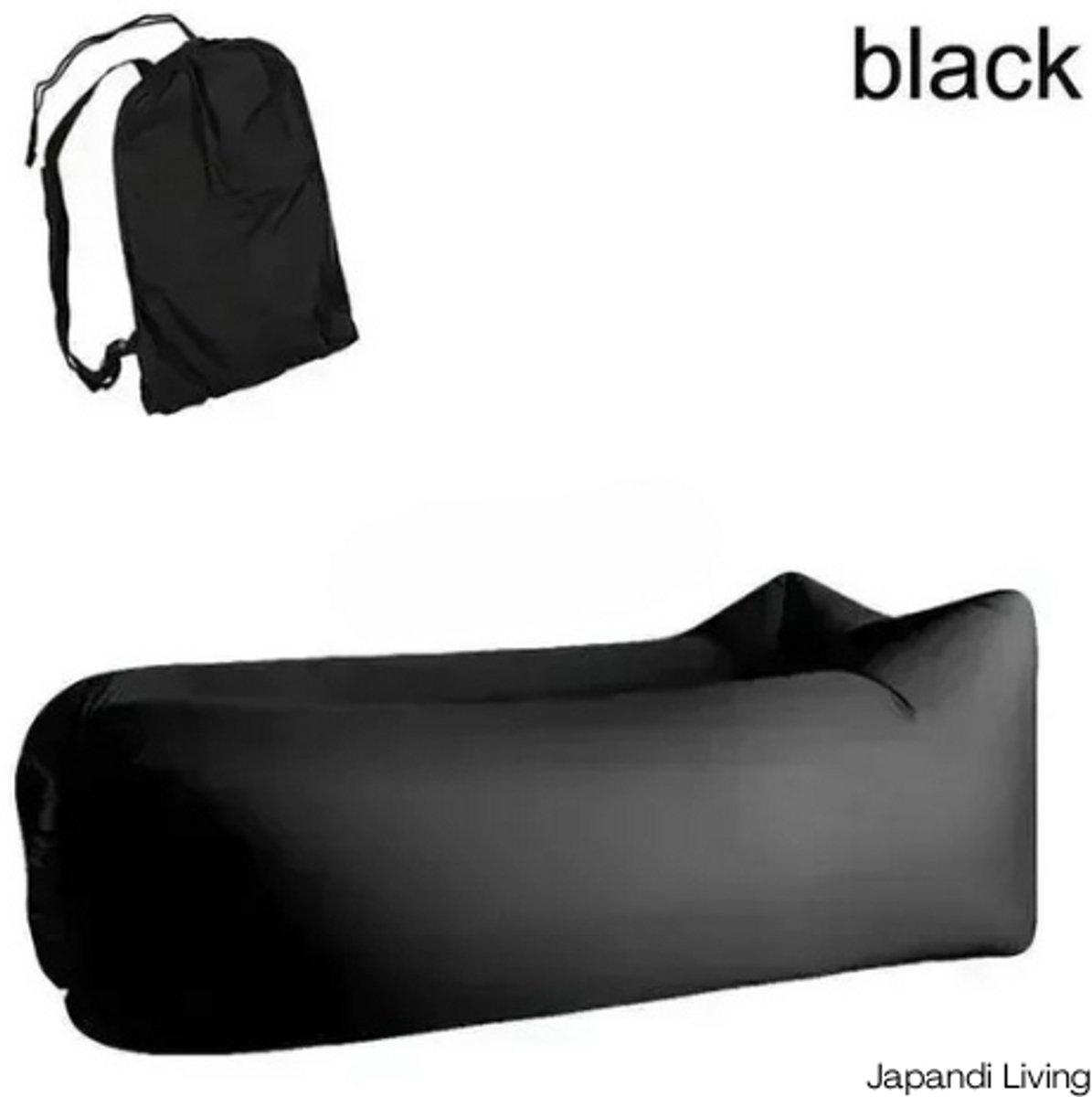 Japandi Living luchtbed - Ligstoel - Opblaasbaar - Zwart - Ligbed - buiten - Tuin - Lig stoel - Luchtbedden - Zwembad - 190x70cm