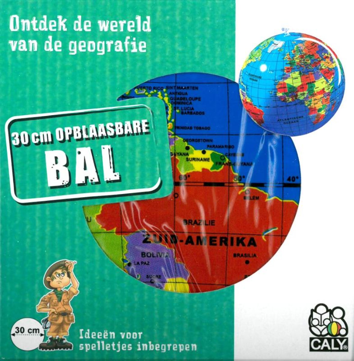 Carly Toys Globe - Opblaasbare   - 30 cm - Nederlands