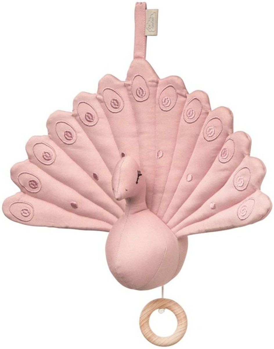 Camcam muziekdoosje  pauw oud roze