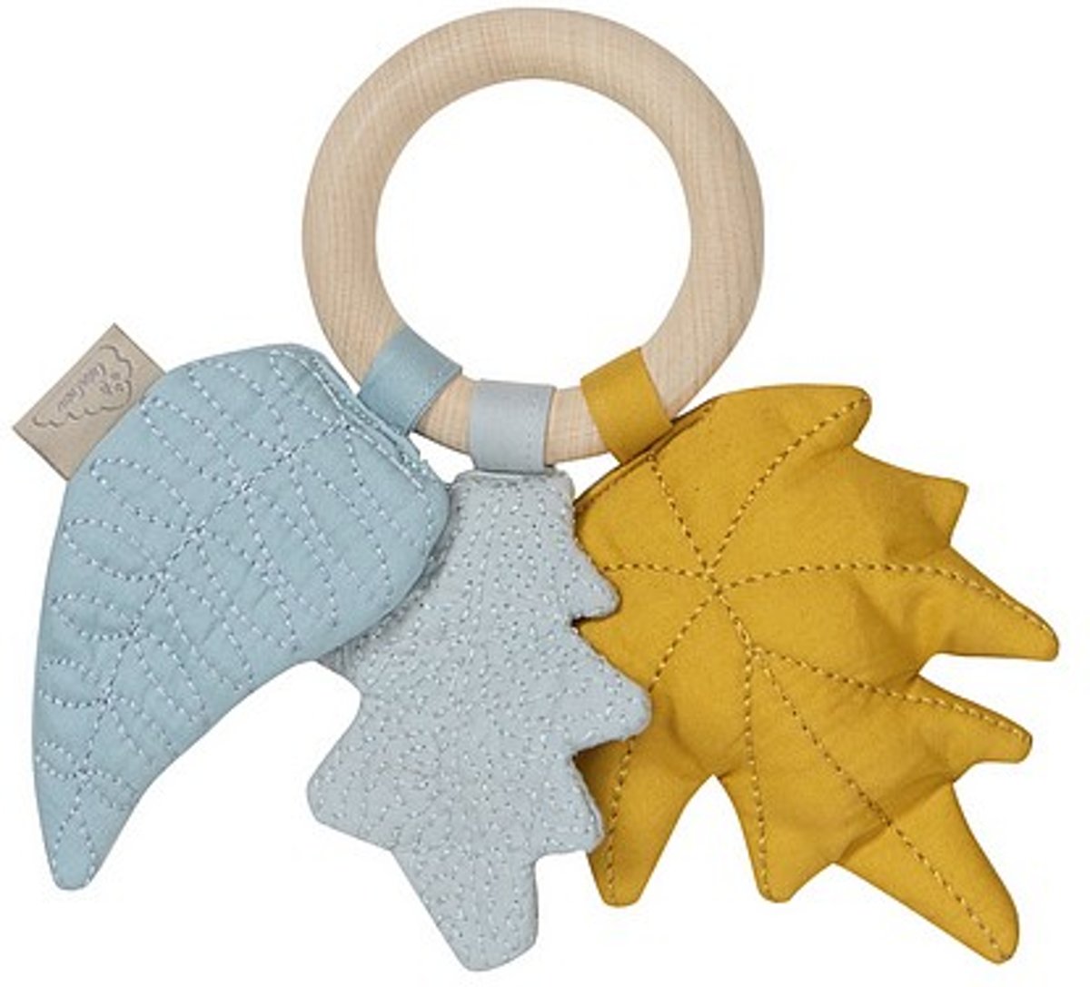 Camcam rammelaar blaadjes mustard