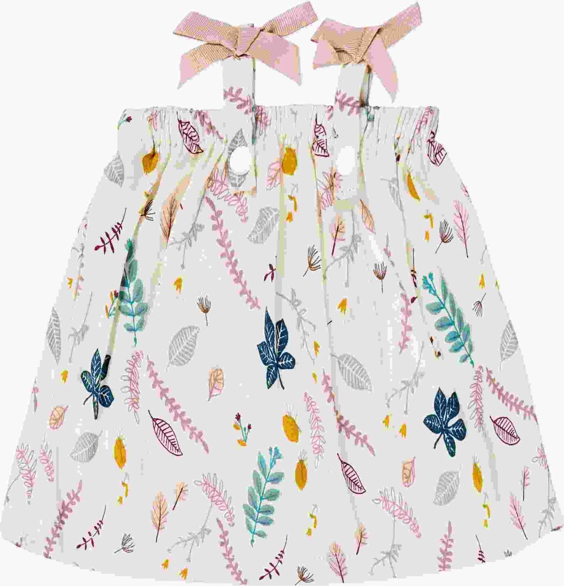 Poppenkleertjes zomer jurkje - pressed leaves rose