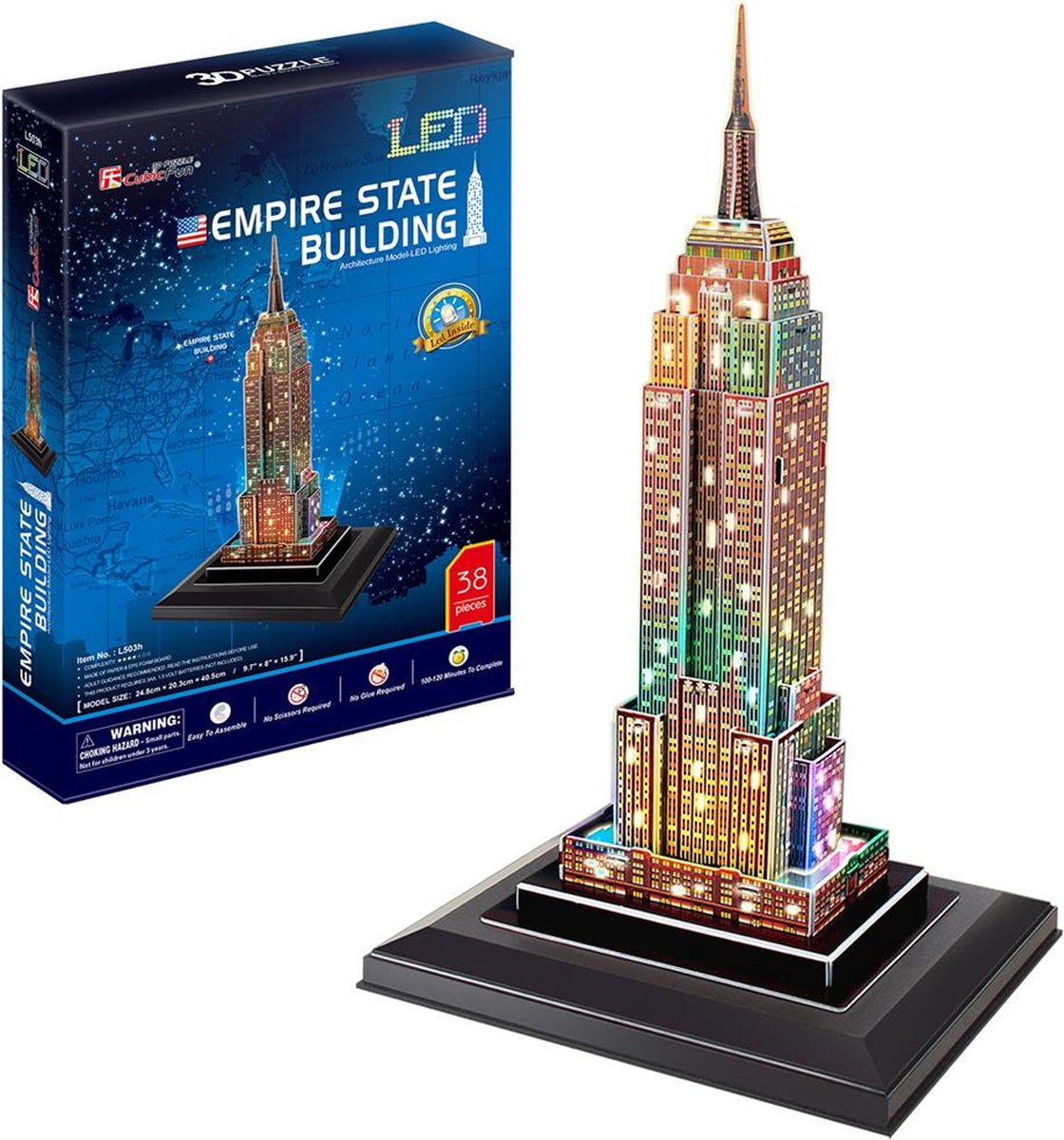 Cubic Fun 3d Puzzel Empire State Of Building Led