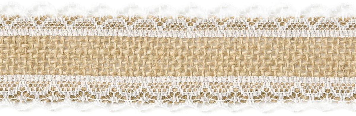 Jute Lint Kant 5m Ruban de jute   5m x 4cm