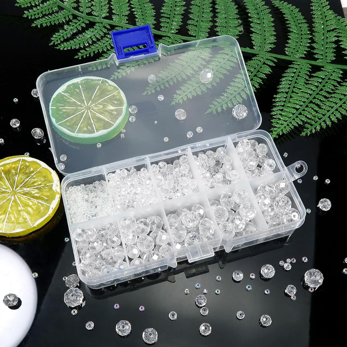 Candala 1000 stuks Ronde Kristallen Kralen van Glas 2 mm 4 mm 6 mm 8 mm 10 mm Transparant kristallen kralen voor Sieraden Maken doe-het-zelf Armbanden Halskettingen Handwerk