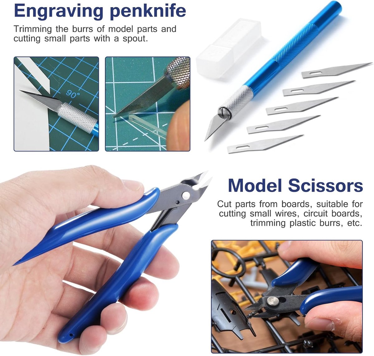 Candala Gundam Modelbouwgereedschapsset, 10 stuks, modelbouwgereedschap, hobby, gereedschapsset, modelbouwset voor modelbouw en fixatie, Set