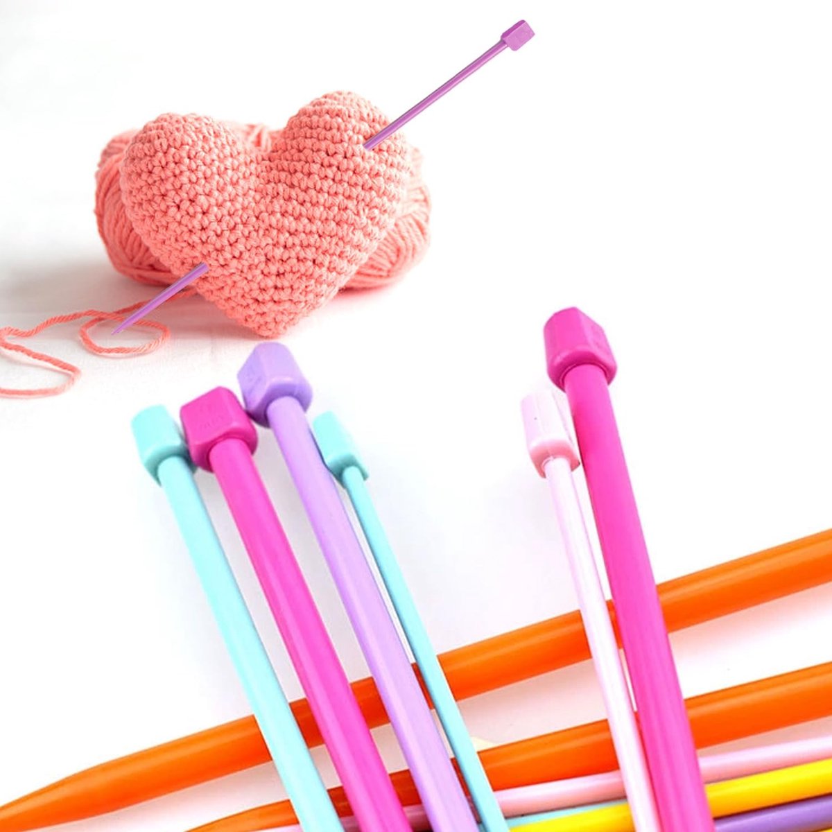 Candala breinaalden, breinaaldenset, korte breinaaldenset van 4 mm tot 10 mm, wollen naalden van kunststof, handgemaakte accessoires, geschikt voor handbreien, doe-het-zelf